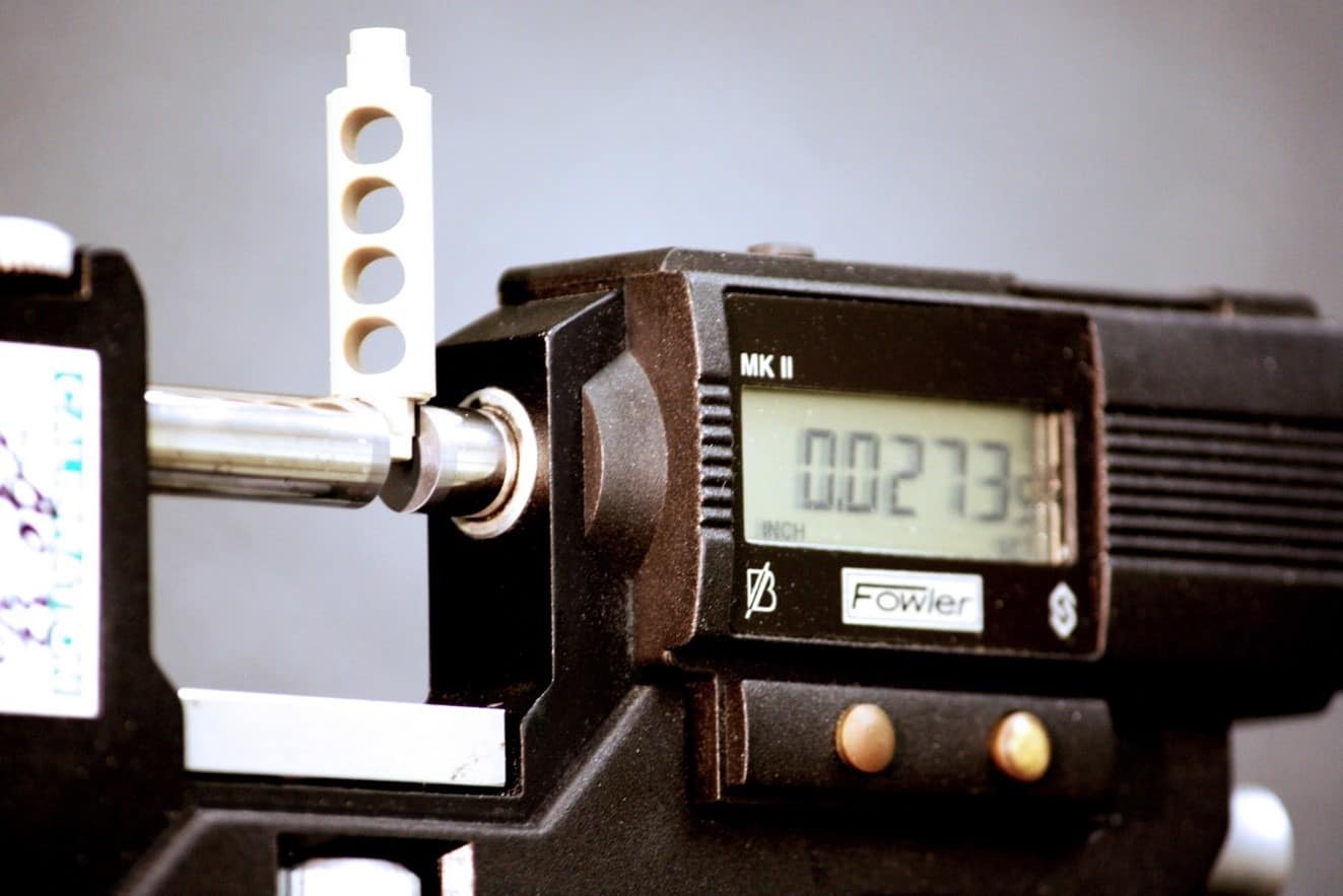 A precision machining tolerance scale